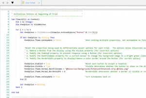 E-Prime script and experiment design preview